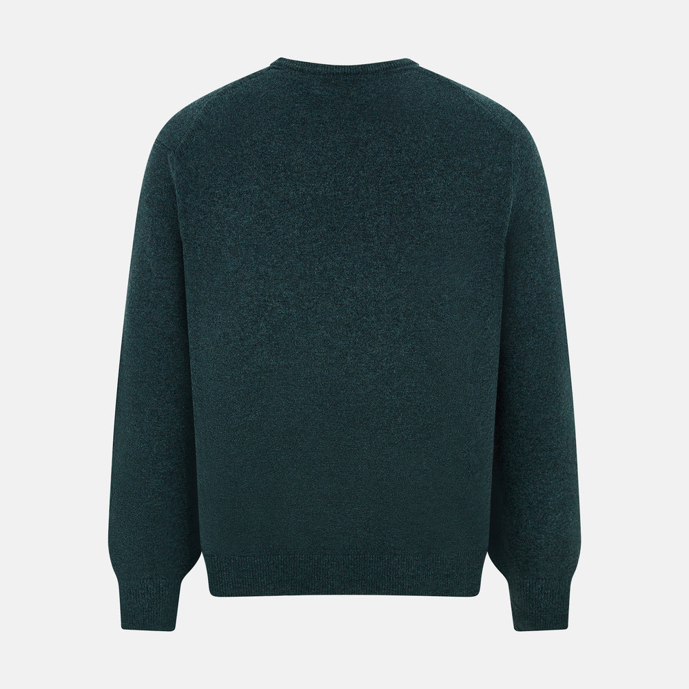Forest Green Cashmere V-Neck Jumper