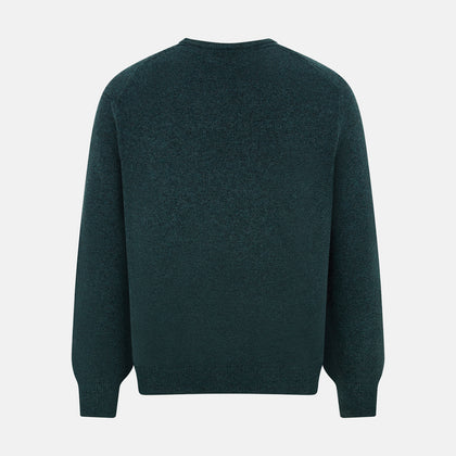 Forest Green Cashmere V-Neck Jumper Image 2