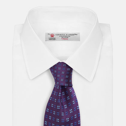 MINI SQUARE SPOT PLUM BLUE TIE Image 1