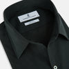 View 2 of product The FOREST GREEN WINDSOR SHIRT by Turnbull & Asser features long sleeves, a Windsor collar, and buttoned cuffs, exemplifying British craftsmanship. Displayed on a plain white background.