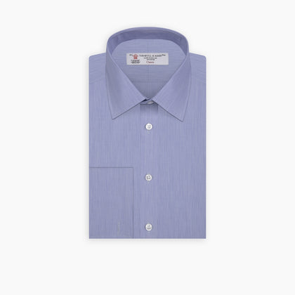 Blue Hairline Stripe Shirt with T&A Collar and 3-Button Cuffs Image 6