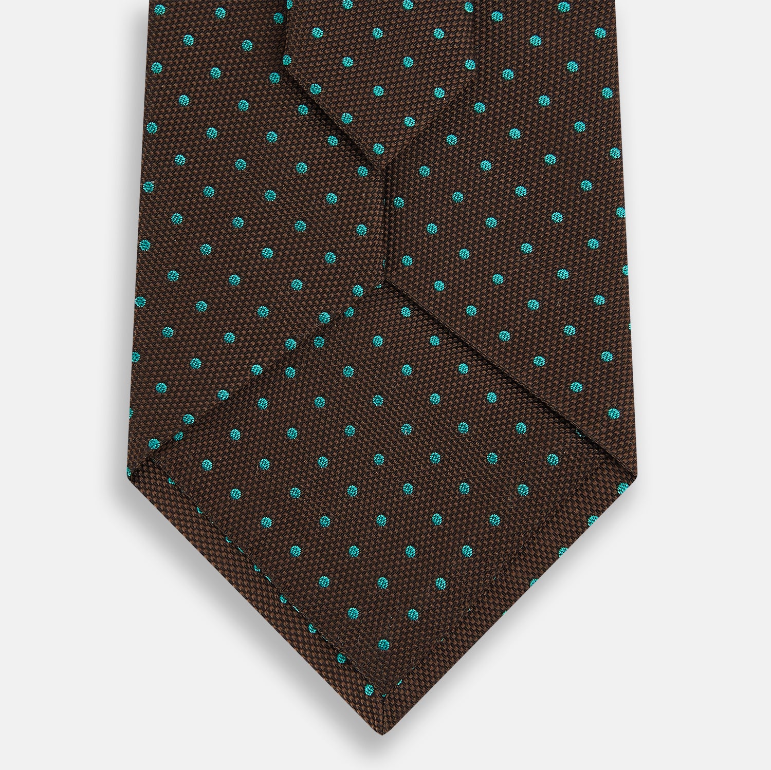 View 3 of product Green and Brown Micro Dot Silk Tie