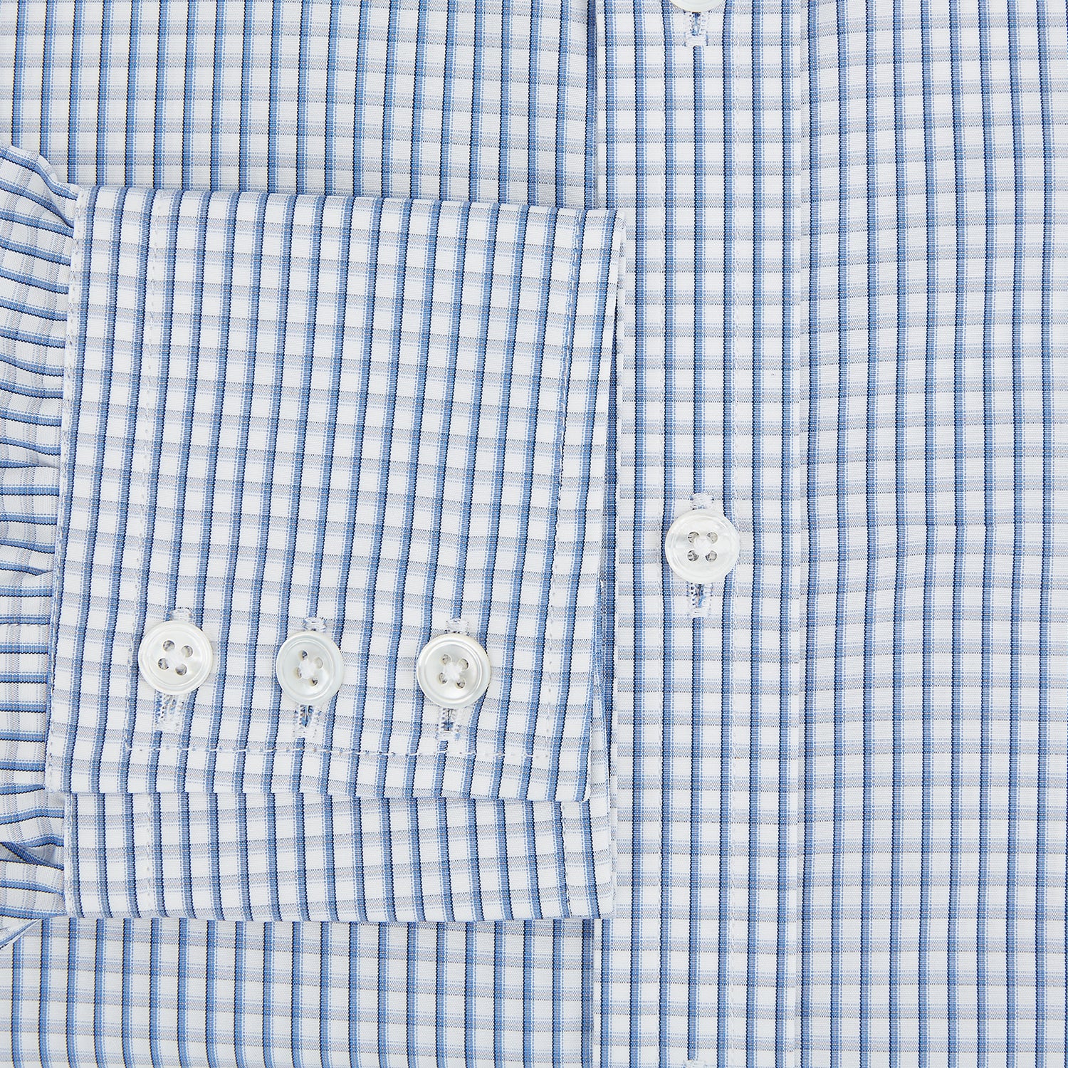 View 4 of product Sky Blue Micro Shadow Check Mayfair Shirt