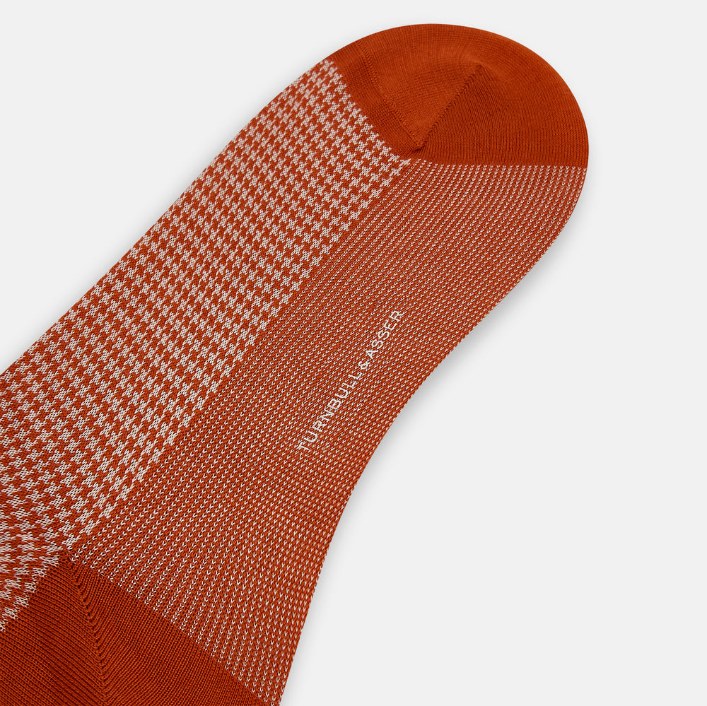 Rose Houndstooth Mid-Length Socks