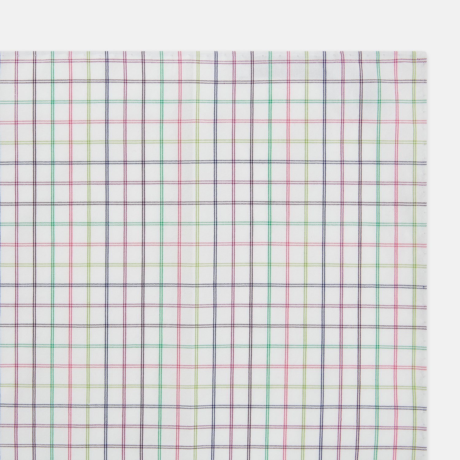 View 2 of product Green Multi Double Grid Check Hand-Rolled Handkerchief