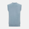 View 3 of product Frost Blue Cashmere Sleeveless Cardigan