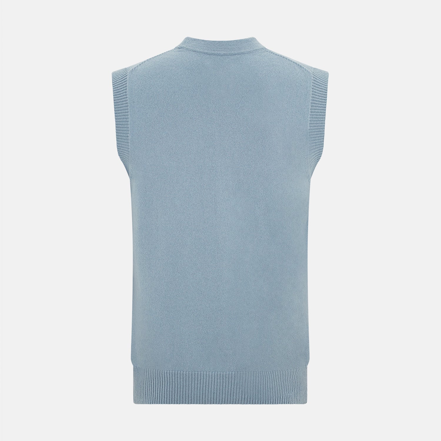 View 3 of product Frost Blue Cashmere Sleeveless Cardigan