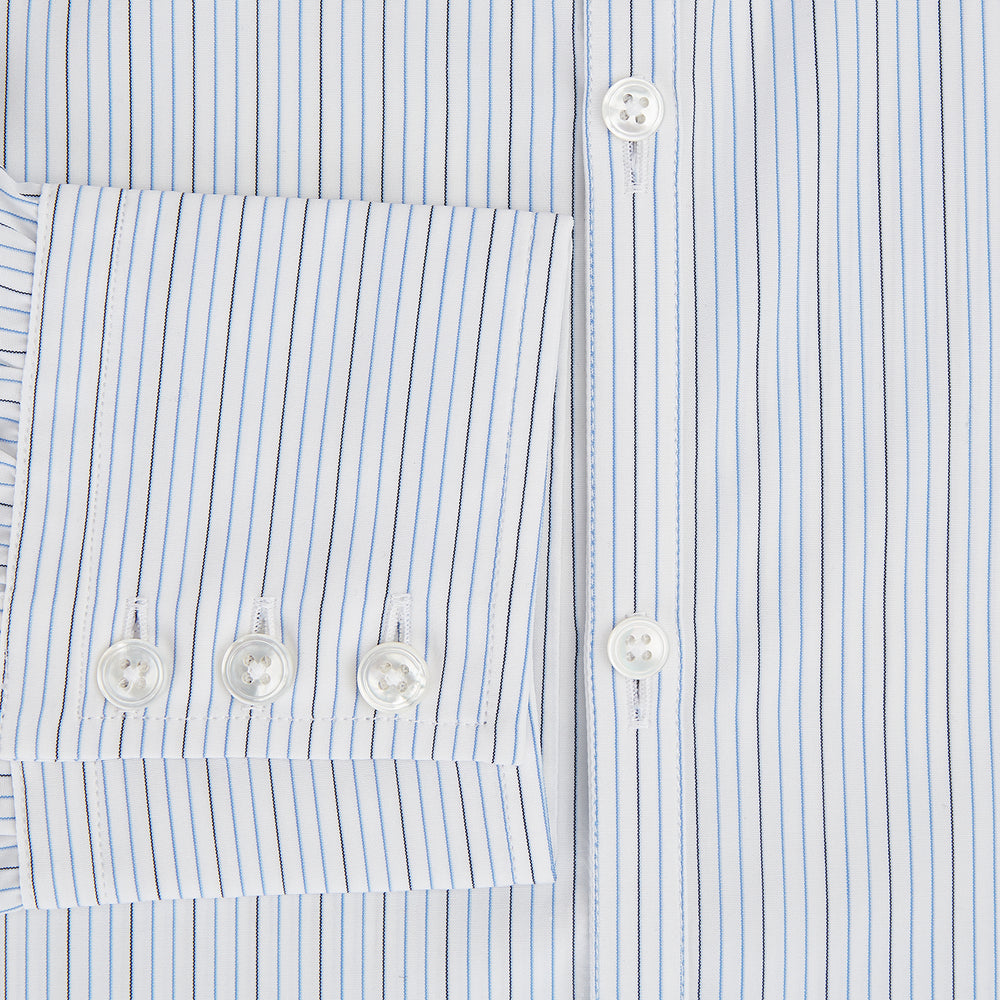 Pale Blue and Navy Pinstripe Westminster Shirt