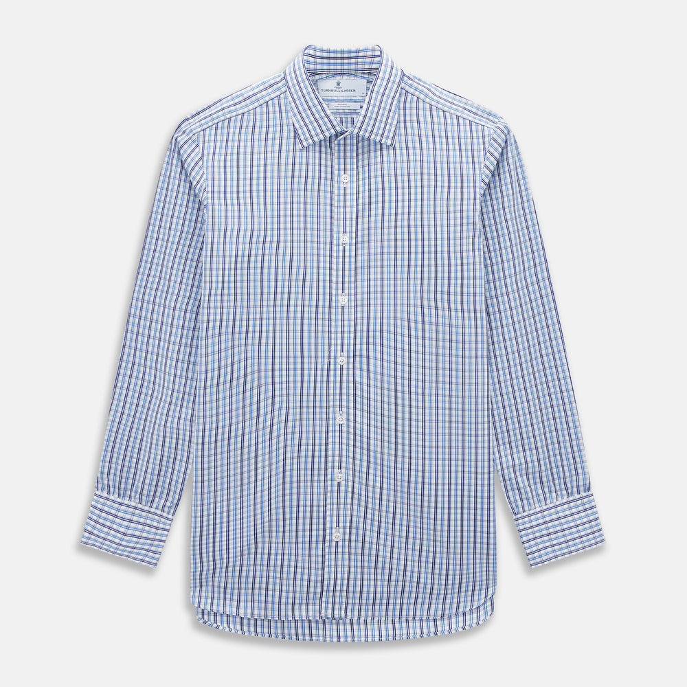 Blue and Navy Multi Check Mayfair Shirt