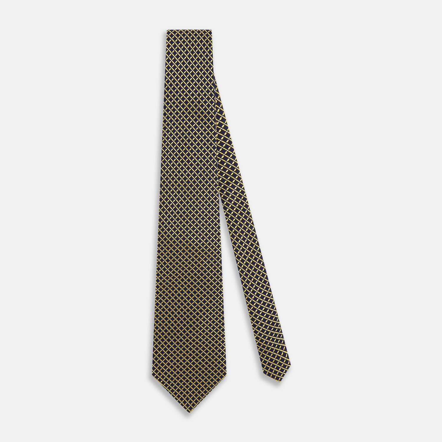 View 2 of product Yellow and Navy Diamond Silk Tie