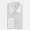 View 5 of product Multicoloured Music Stripe Shirt with Contrast Collar and Double Cuffs