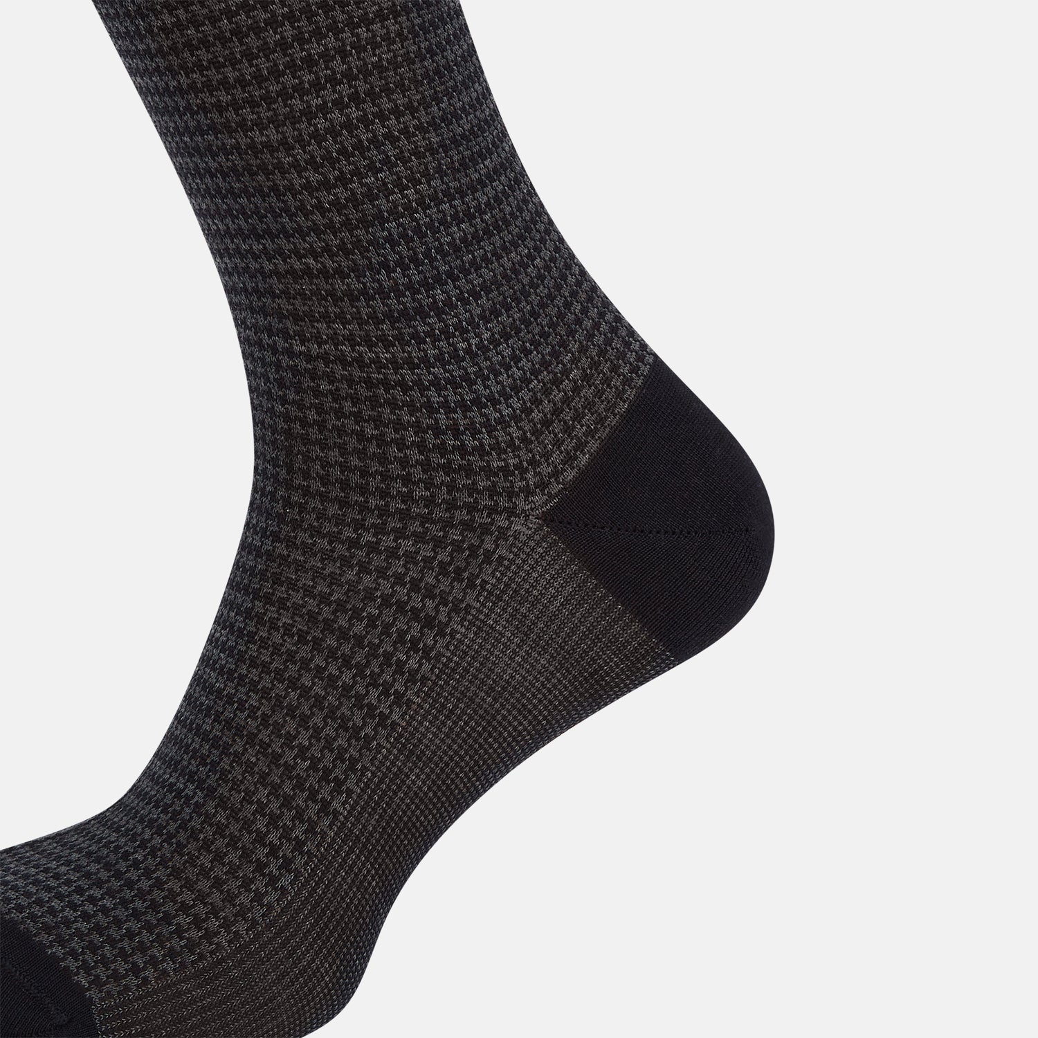 View 4 of product Charcoal Melange Houndstooth Long Socks