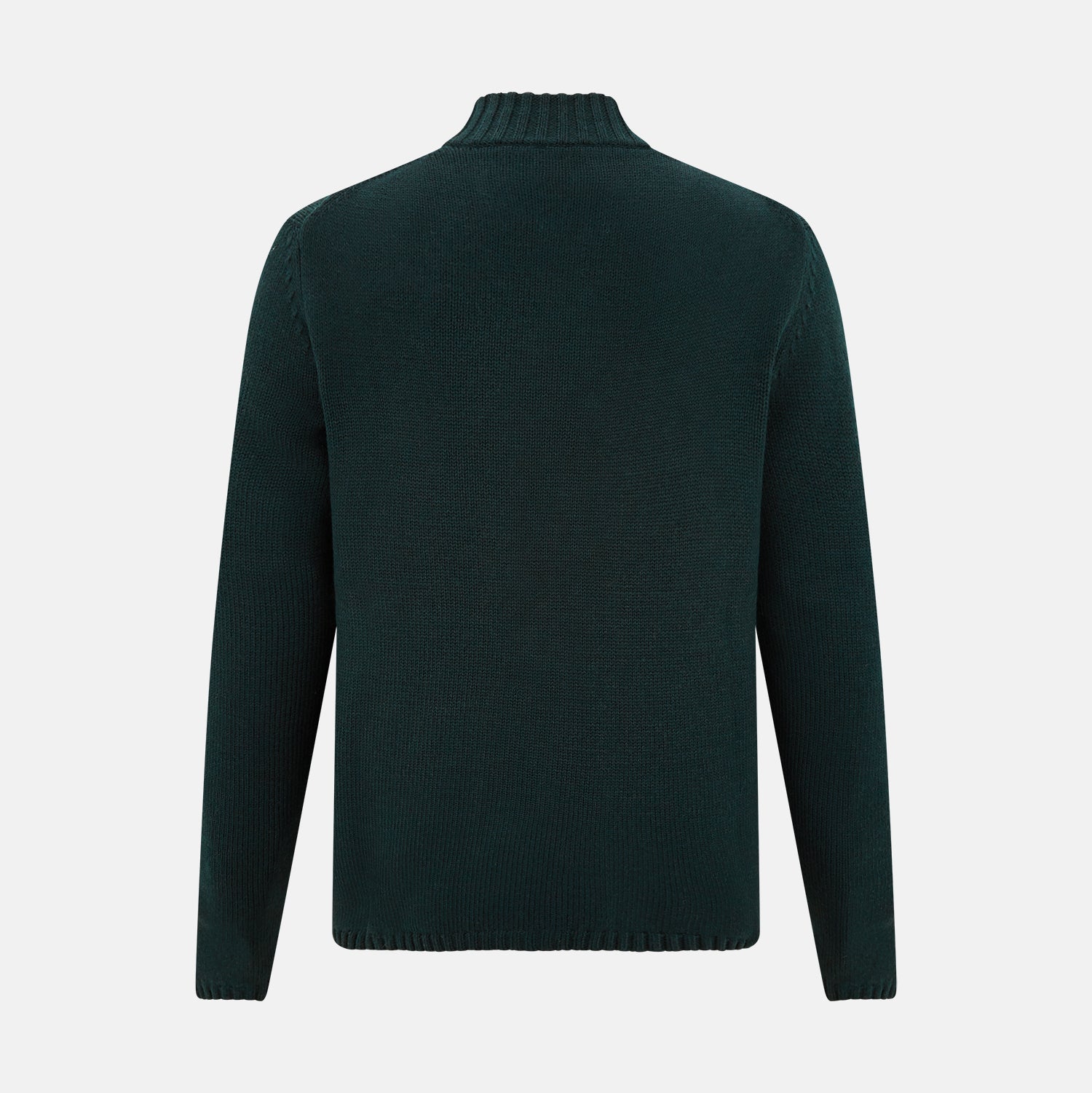 View 3 of product Forest Green Merino High Neck Zipped Cardigan