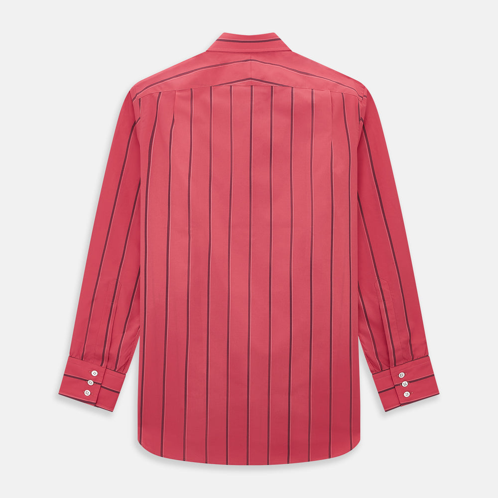 Coral Red Track Stripe Mayfair Shirt