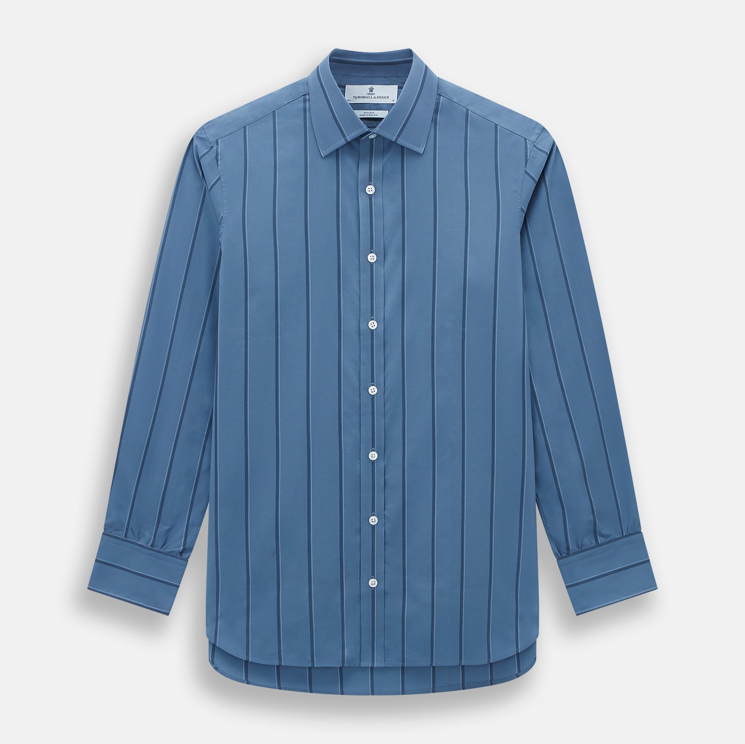 View 1 of product Steel Grey and Navy Track Stripe Mayfair Shirt