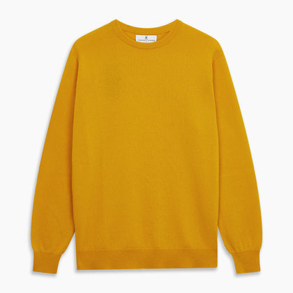 Gold Glenn Cashmere Crew Neck Jumper Image 3