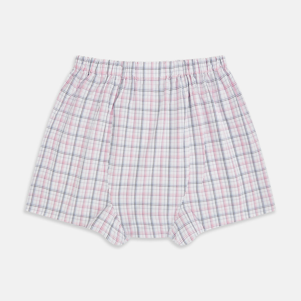 Pink Multi Graph Check Godfrey Boxer Shorts
