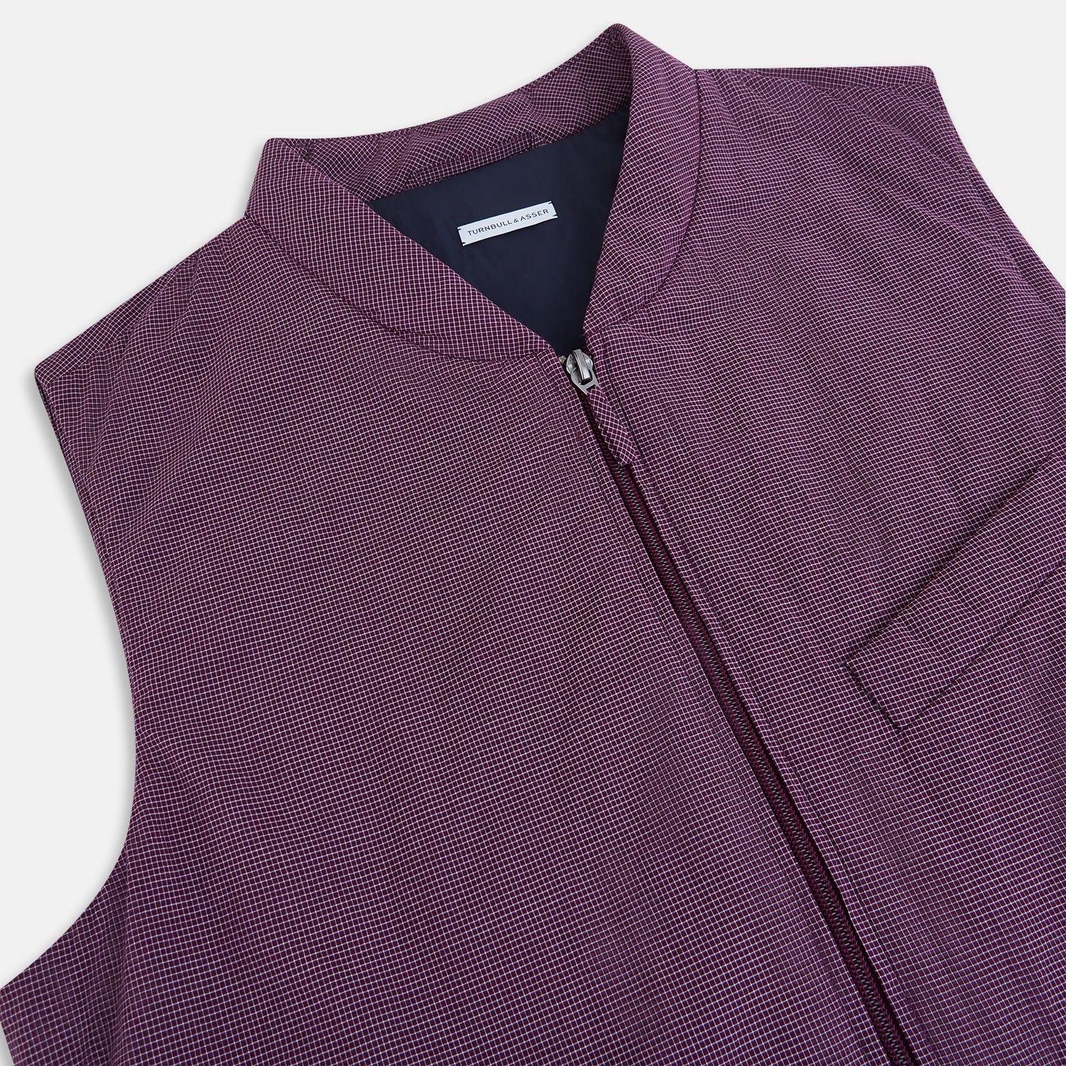 View 2 of product Burgundy Pin Check Padded Gilet