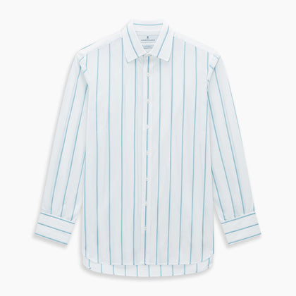 Turquoise Track Stripe Mayfair Shirt Image 6