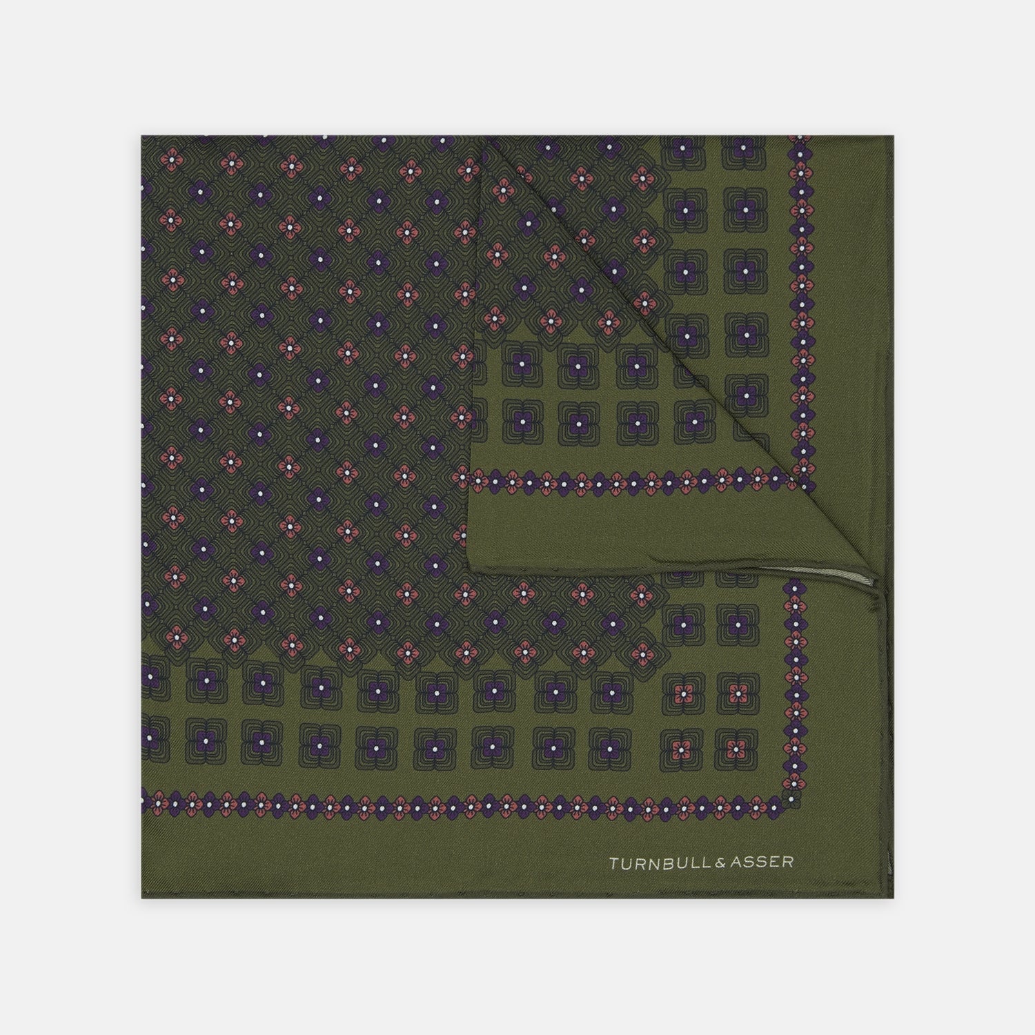 View 1 of product Green Rose Silk Pocket Square