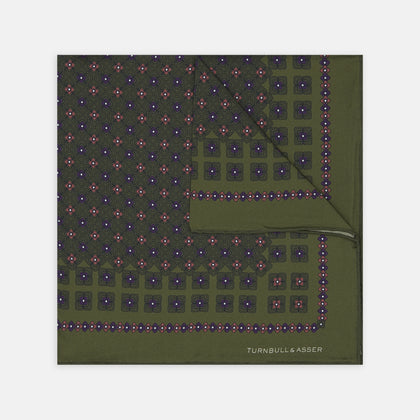 Green Rose Silk Pocket Square