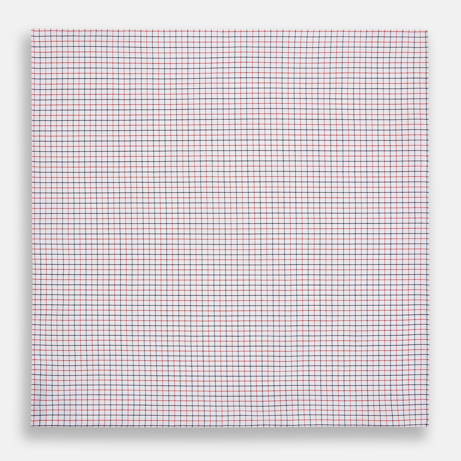 View 3 of product Hand Rolled Red and Navy Graph Check Handkerchief