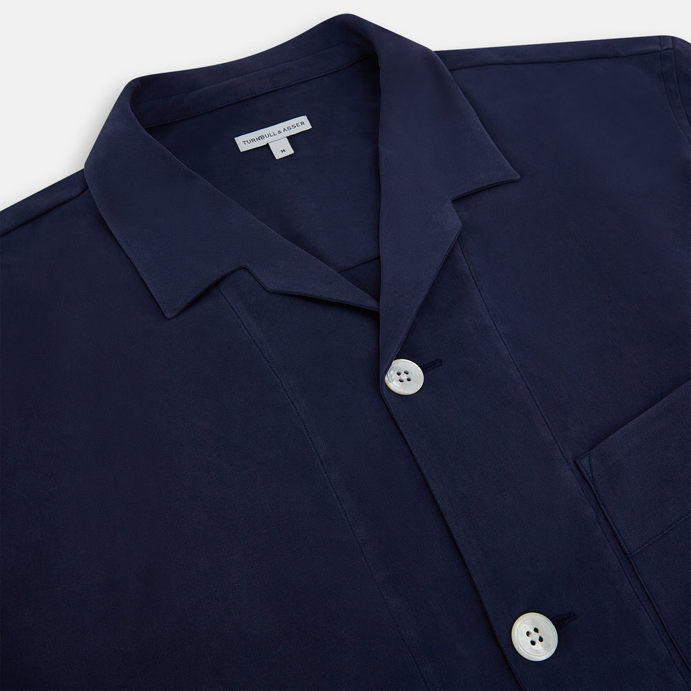 Navy Silk Pyjama Set