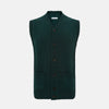 View 1 of product Forest Green Merino V-Neck Sleeveless Cardigan