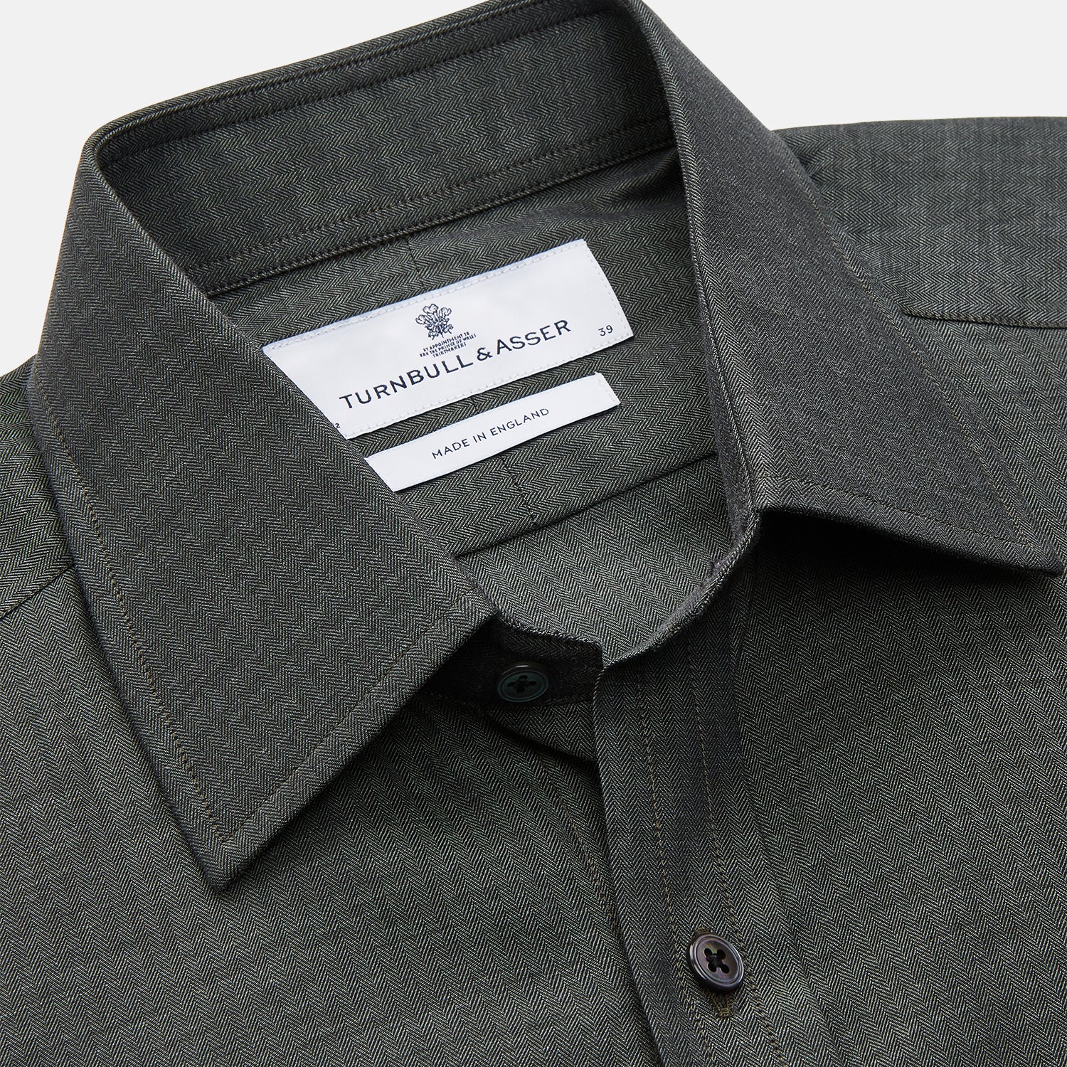 View 2 of product Dark Green Cotton Melange Regular Fit Mayfair Shirt