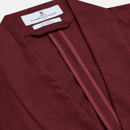 Burgundy Cotton-Cashmere Kimono Gown Image 2