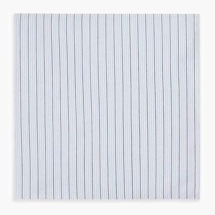 Hand Rolled Blue Multi Stripe Handkerchief Image 4