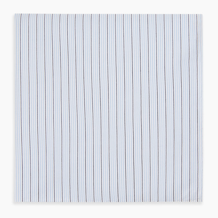 Hand Rolled Blue Multi Stripe Handkerchief Image 4