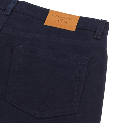 Navy Moleskin Trousers Image 3