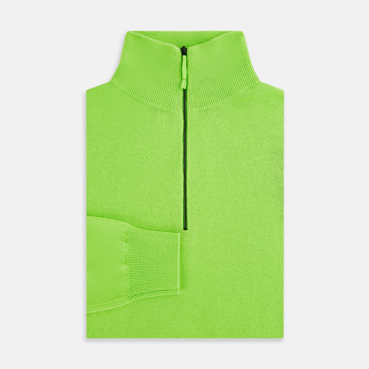 View 4 of product Neon Green Half-Zip Cashmere Jumper