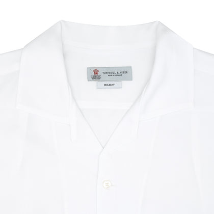 White Lyocell Hampton Open Collar Shirt Image 2