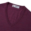 View 3 of product Plum Fine Merino V-Neck Jumper