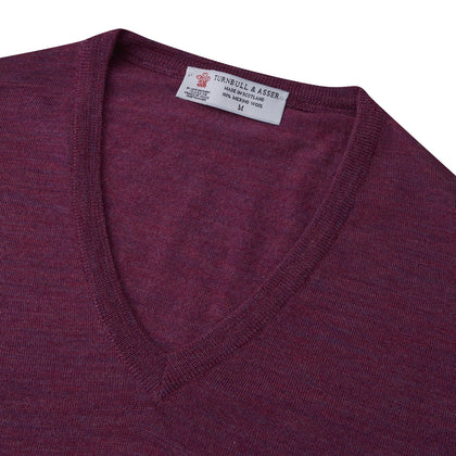 Plum Fine Merino V-Neck Jumper Image 2