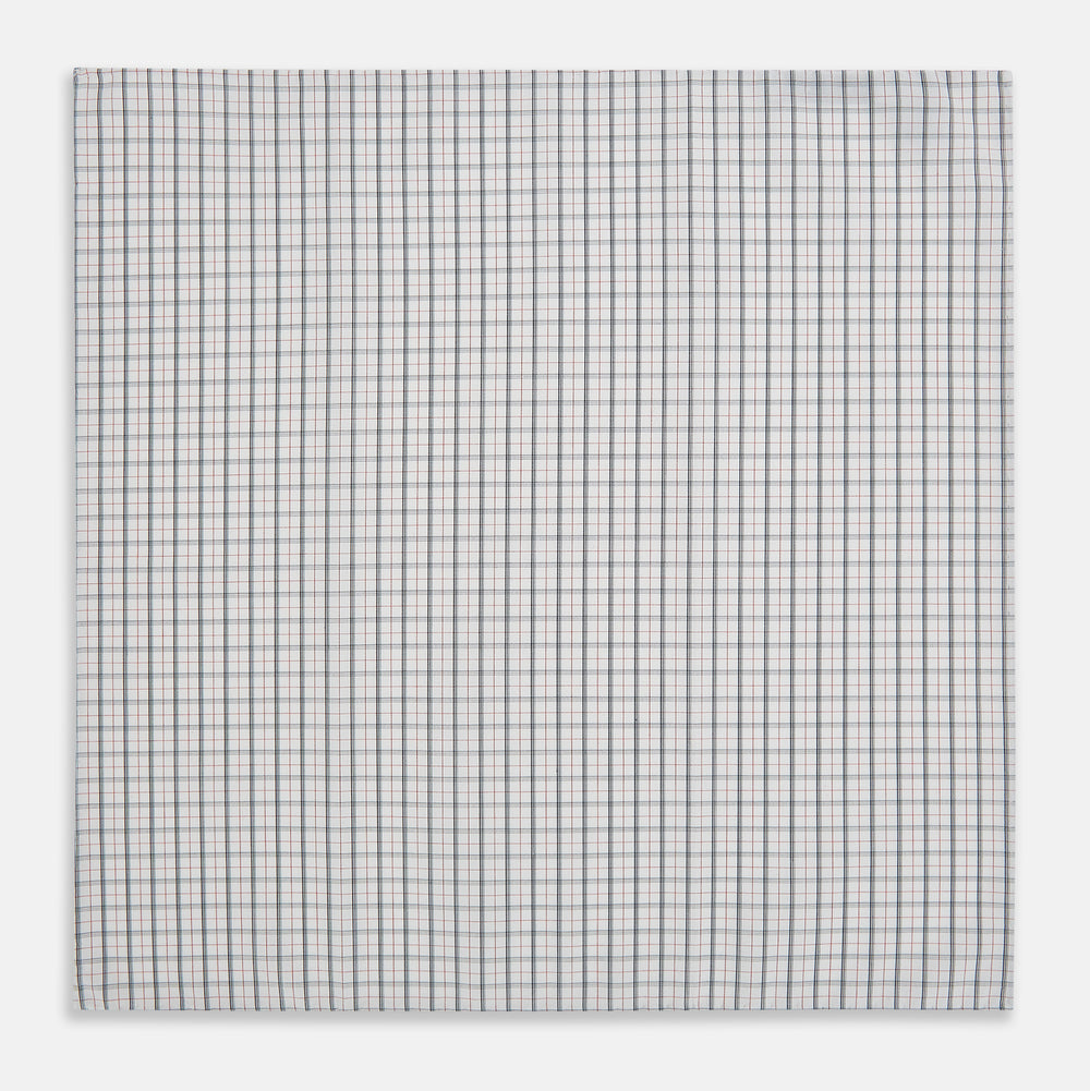 Red Multi Graph Check Hand-Rolled Handkerchief