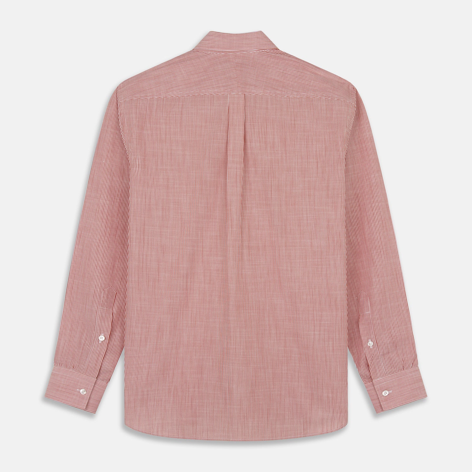 View 7 of product Dark Red Chambray Stripe Weekend Fit Shirt With Dorset Collar