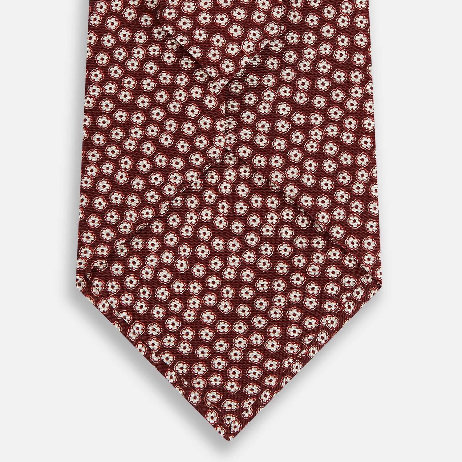 View 3 of product Burgundy Flower-Patterned Printed Silk Tie