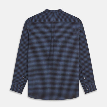 Navy Check Cotton Weekend Fit Blake Shirt Image 4