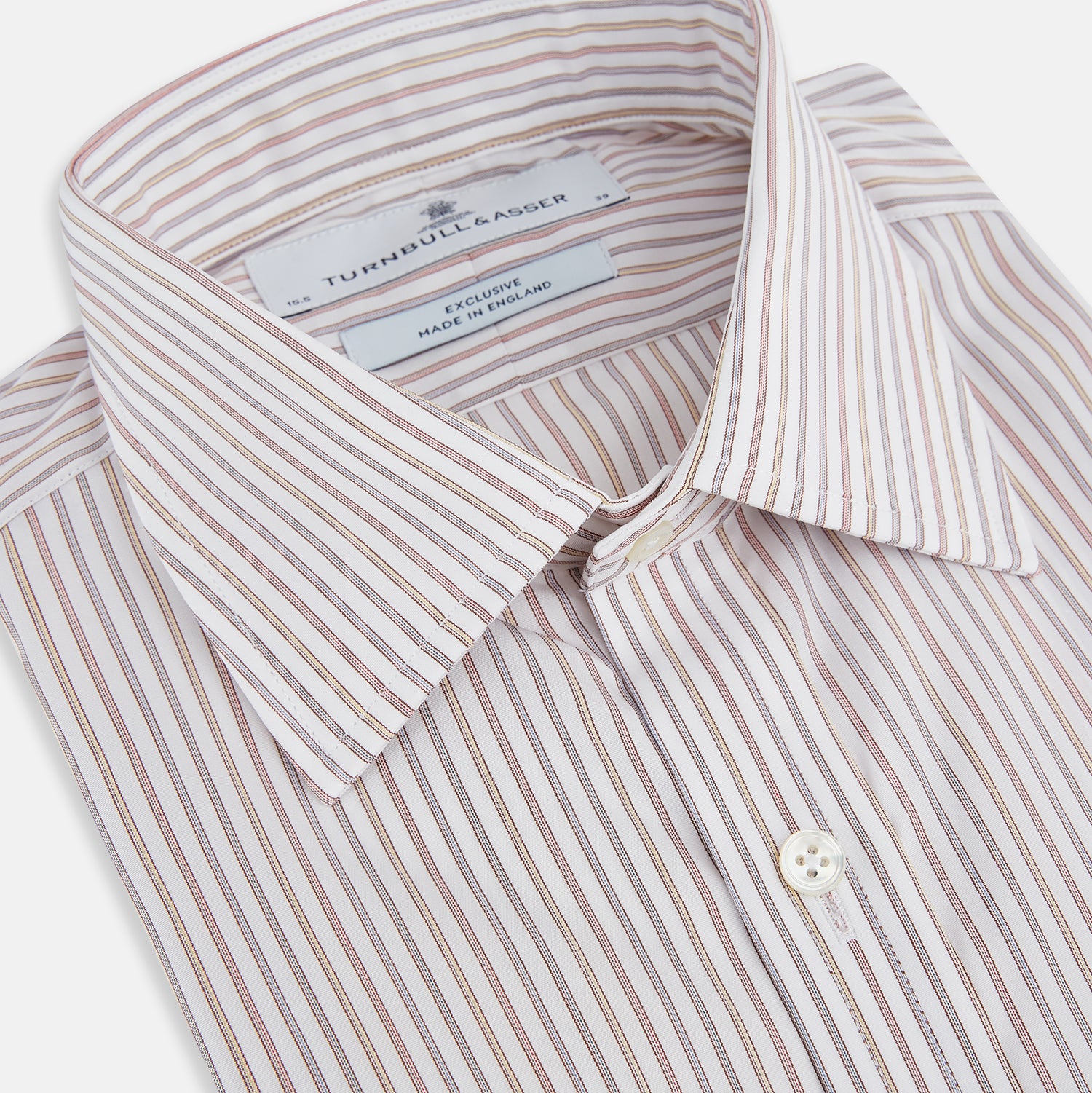 View 2 of product Red with Multicoloured Music Stripe Mayfair Shirt