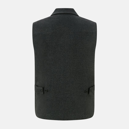 Graphite Melange Collared Single-breasted Waistcoat Image 2