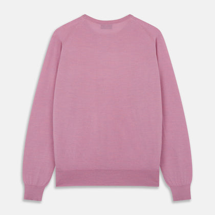 Pink Merino Kingston Crew Neck Jumper Image 3