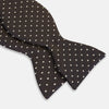View 3 of product White and Brown Micro Dot Silk Bow Tie