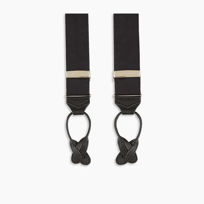 Black Herringbone Adjustable Silk Braces Image 5