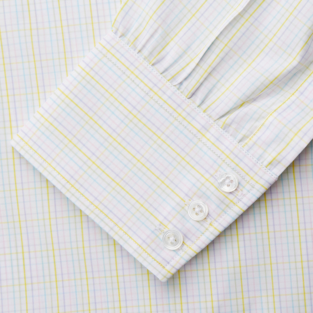 Yellow Multi Check Cotton Regular Fit Mayfair Shirt