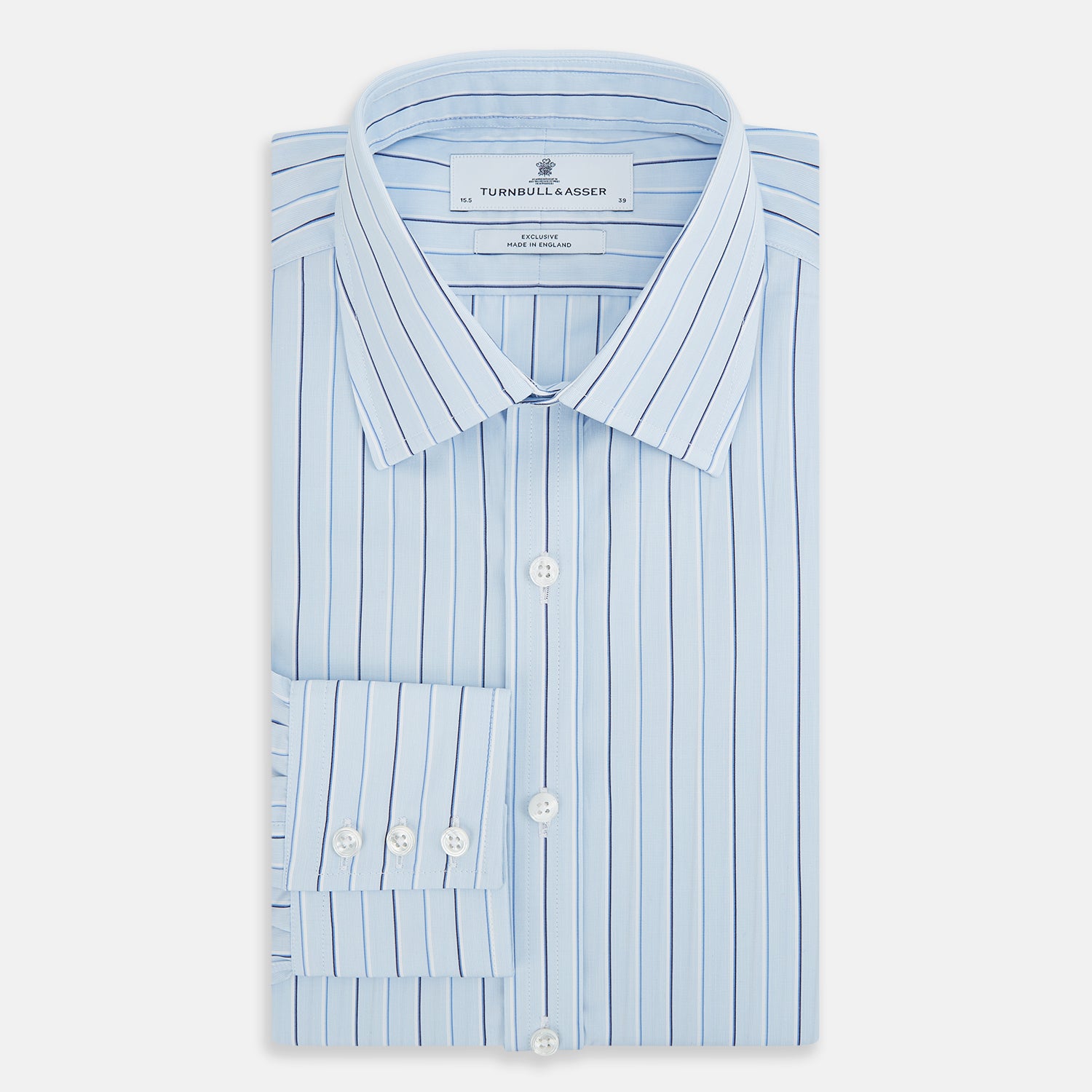 View 5 of product Navy and Blue Combination Stripe Mayfair Shirt