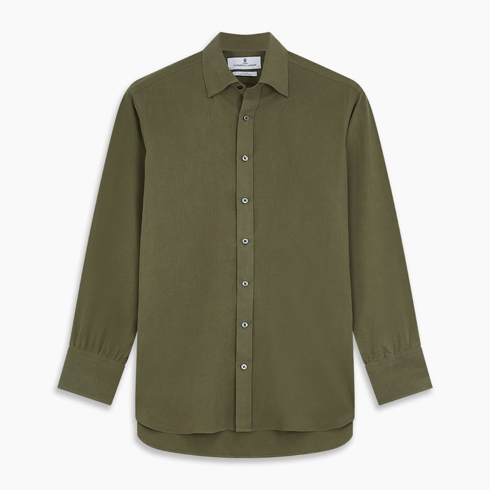Green Silk Regular Fit Flaxton Shirt Image 5