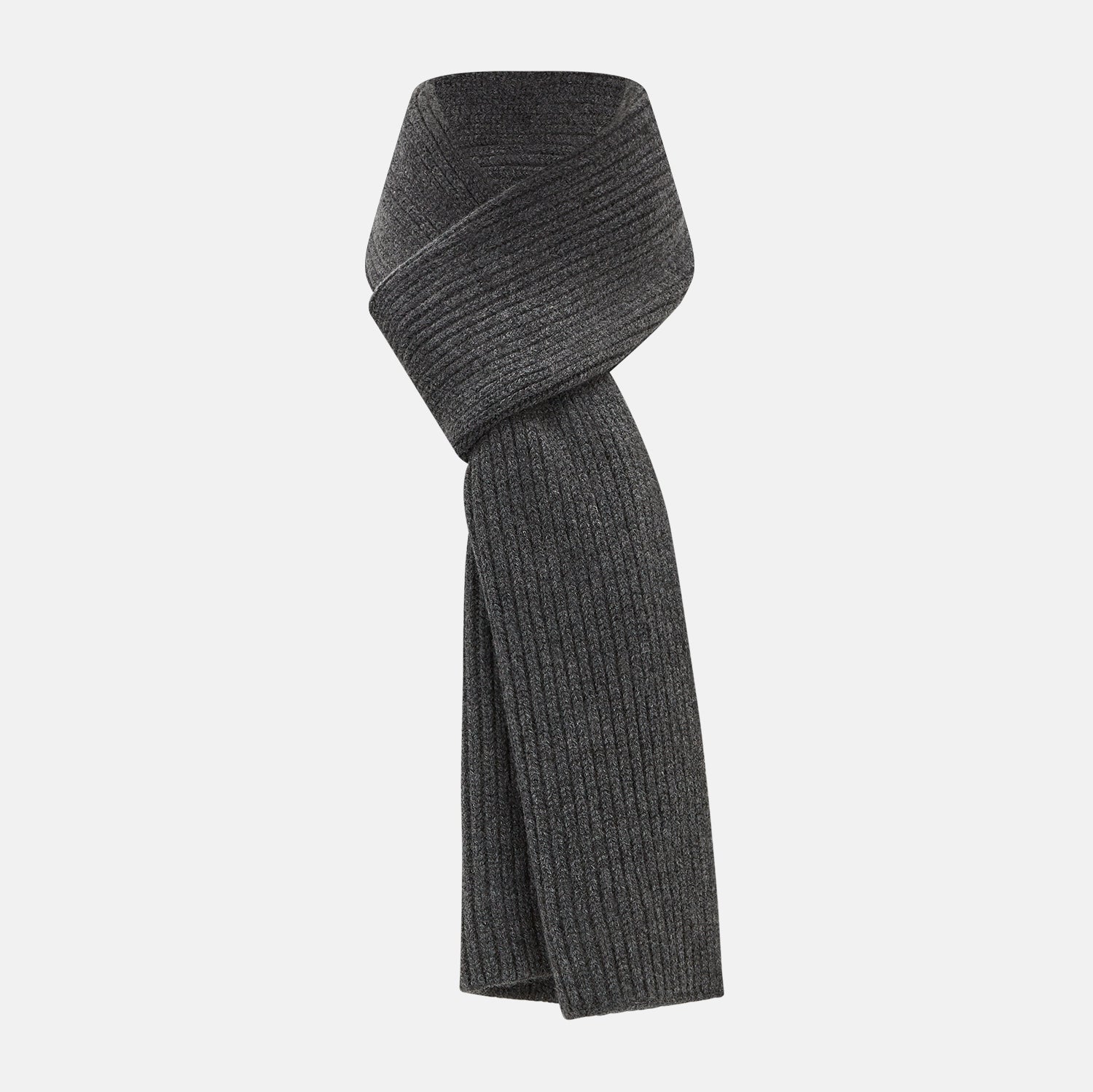 View 1 of product Graphite Rib-Knit Cashmere Scarf